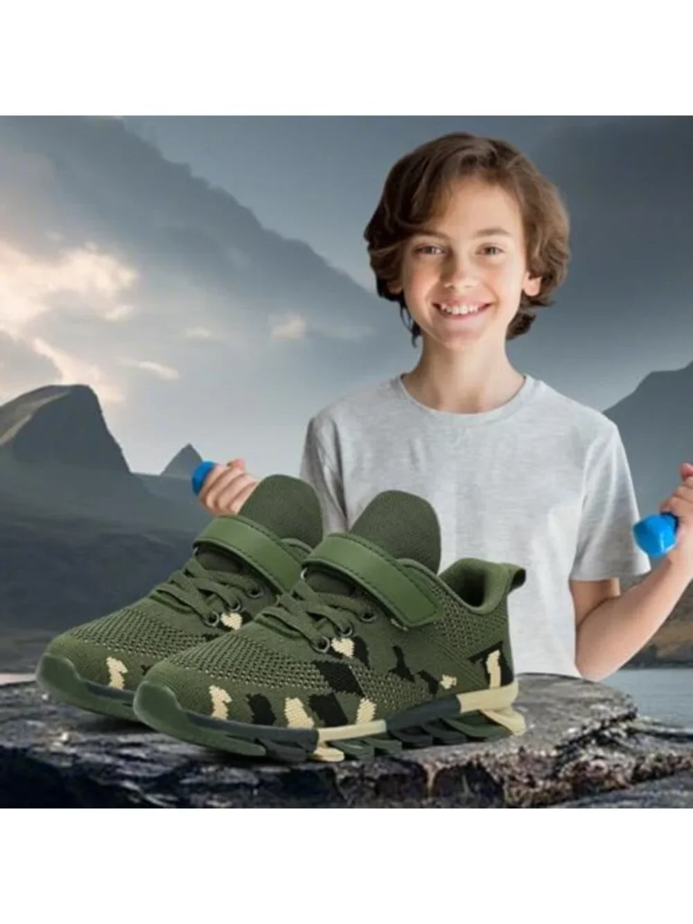 Lightweight Camouflage Sneakers for Kids | Non-Slip Athletic Walking Shoes